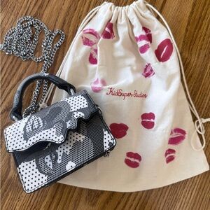 Women's KidSuper Black & White Mini Crossbody Kissing Bag